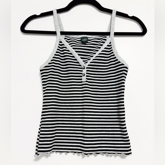 Striped, Ribbed, Stretchy Tank - Picture 1 of 3